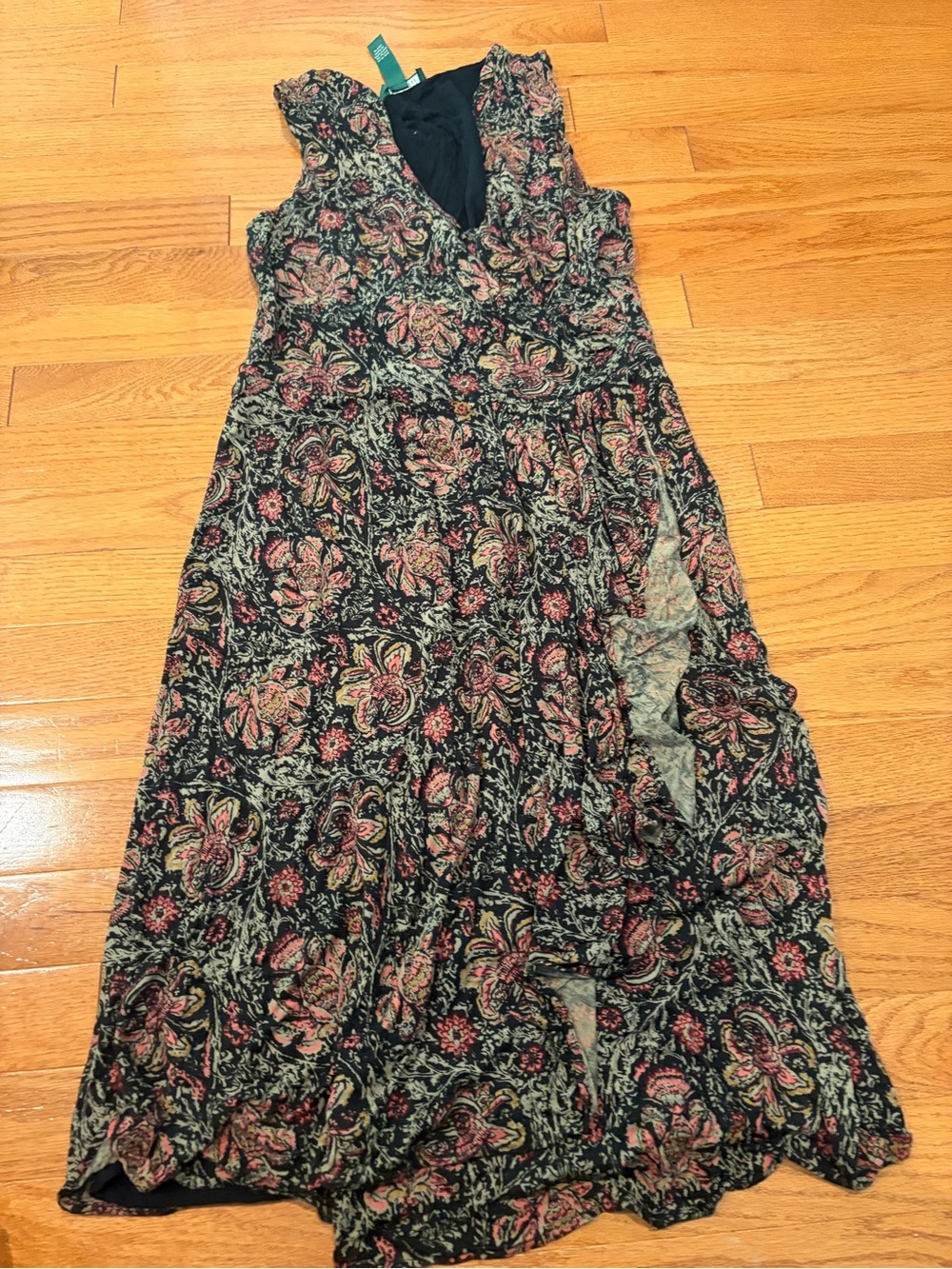 Lauren Ralph Lauren Black Dress with Pink Floral Pattern
